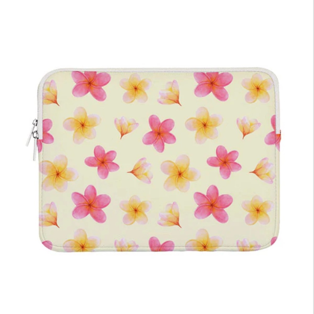 ALOHA Collection Pink & Yellow Plumeria Cosmetic Pouch